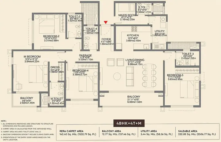 Godrej Aveline 4 BHK + Maid 2,506 sqft flagship floor plan layout Godrej Aveline 4 BHK + Maid 2,506 sqft flagship floor plan layout